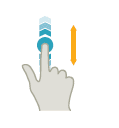 Siemens operator panel - 1-finger vertical scrolling (flick)